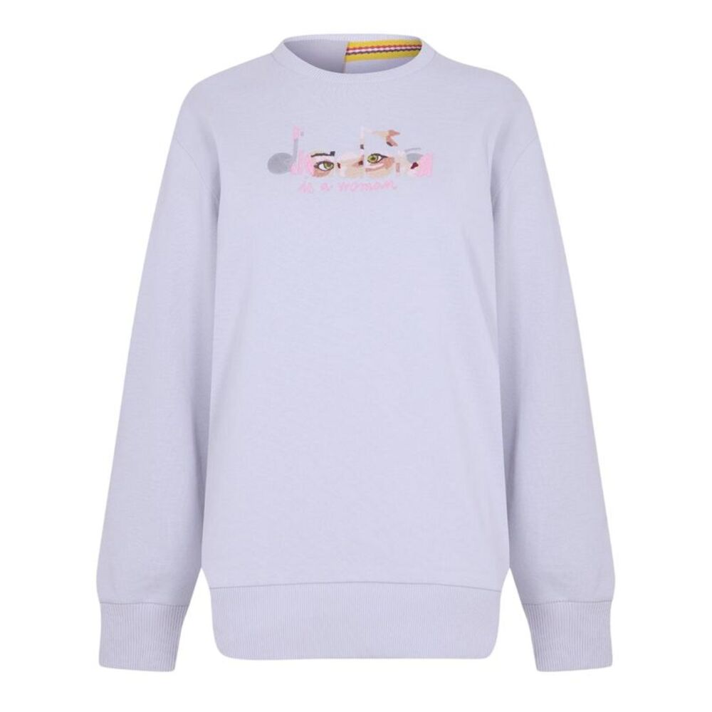Diadora Womens/Ladies Ribbed Regular Long-Sleeved Sweatshirt / Gravel